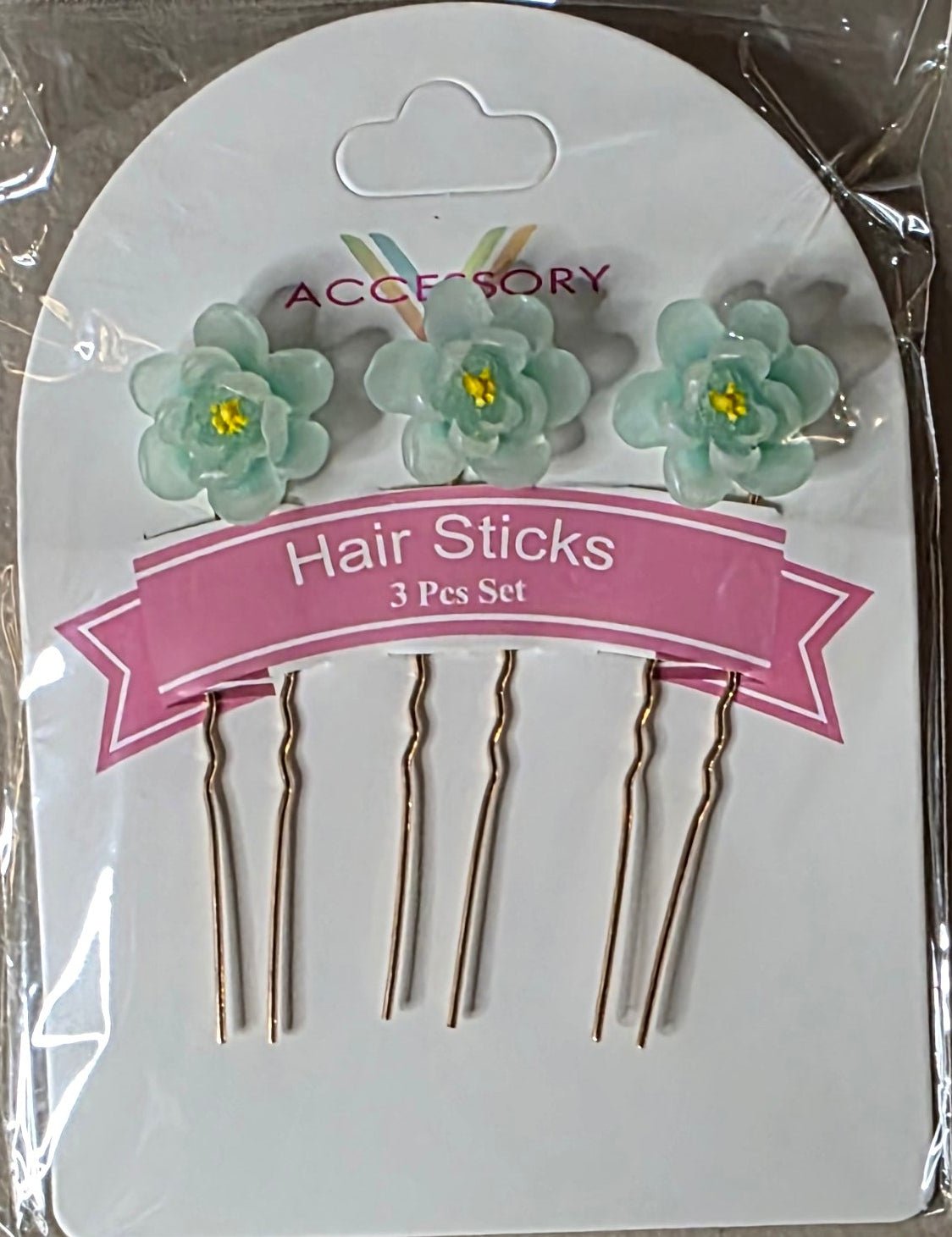 Decorative Hair Sticks | Green, Blue, White, Purple, Pink & Yellow - Angelique Boutique
