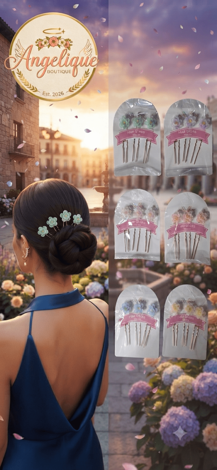 Decorative Hair Sticks | Green, Blue, White, Purple, Pink & Yellow - Angelique Boutique