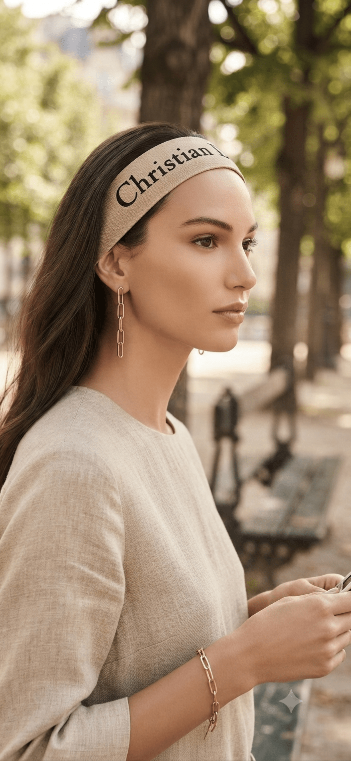 Designer-Inspired Logo Hair Bandana for Women - Angelique Boutique