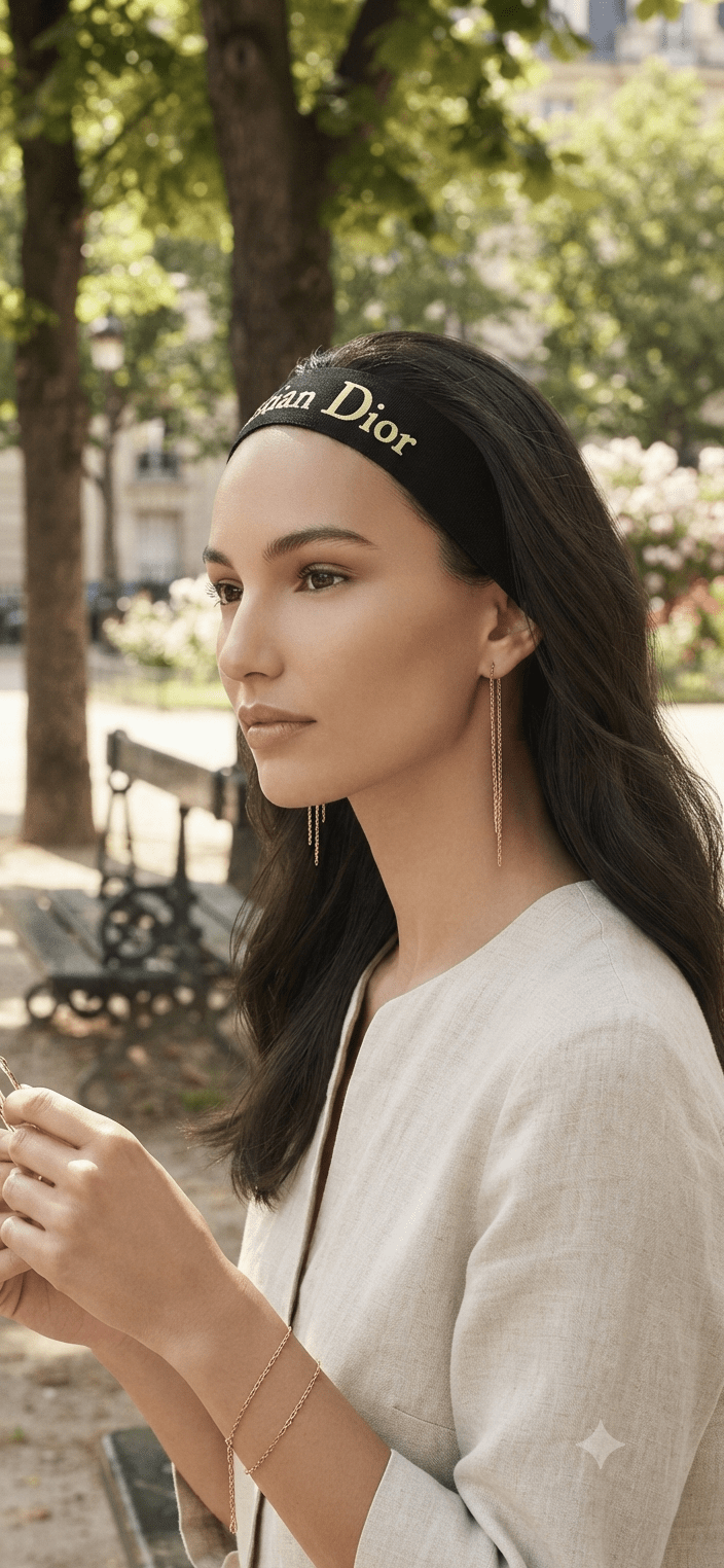 Designer-Inspired Logo Hair Bandana for Women - Angelique Boutique