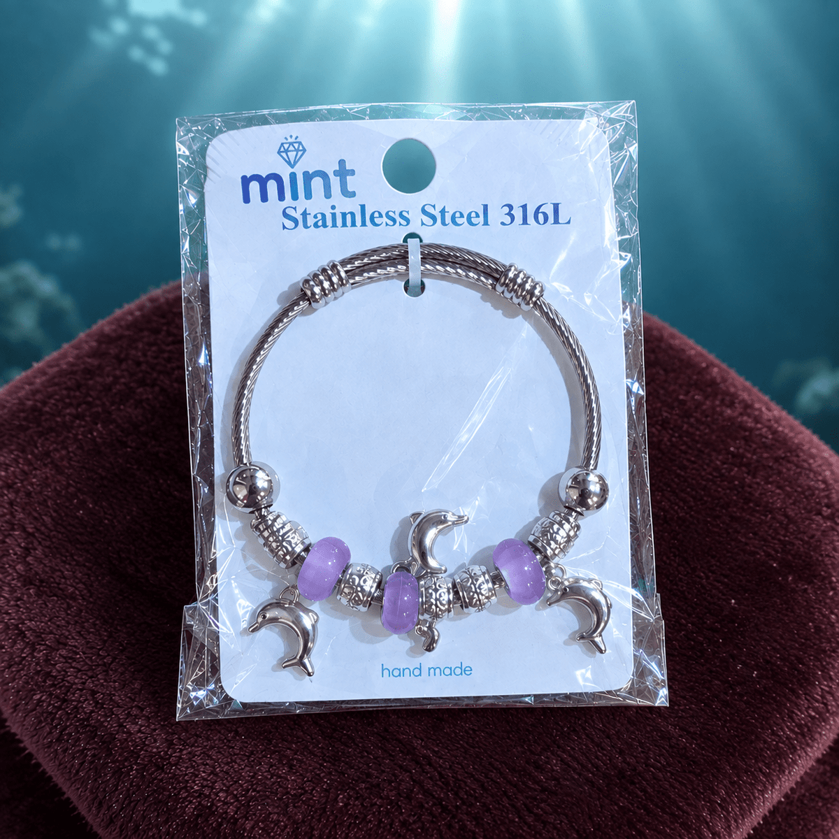 Dolphin Charm Bead Bracelet – Pandora Style Stainless Steel - Angelique Boutique