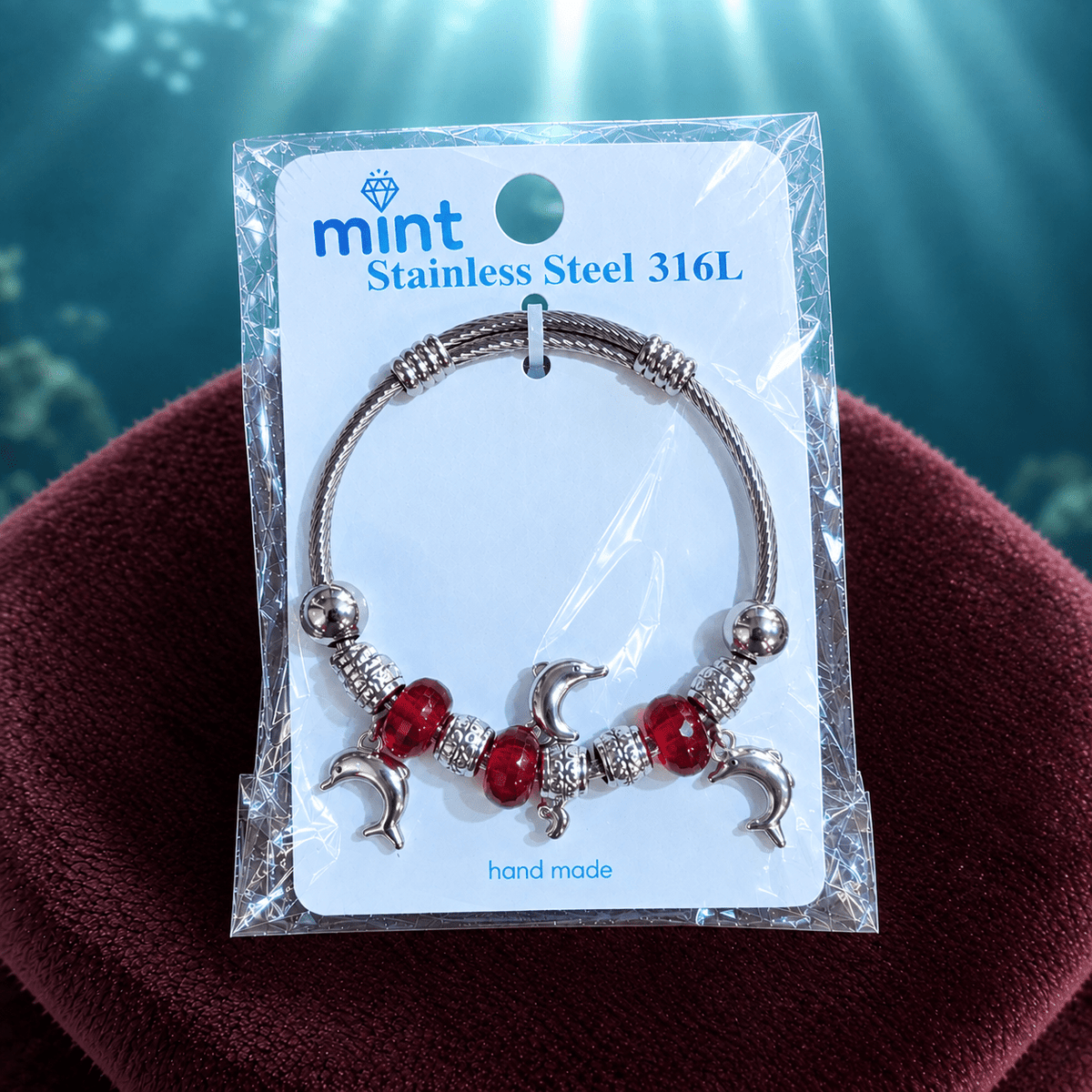 Dolphin Charm Bead Bracelet – Pandora Style Stainless Steel - Angelique Boutique