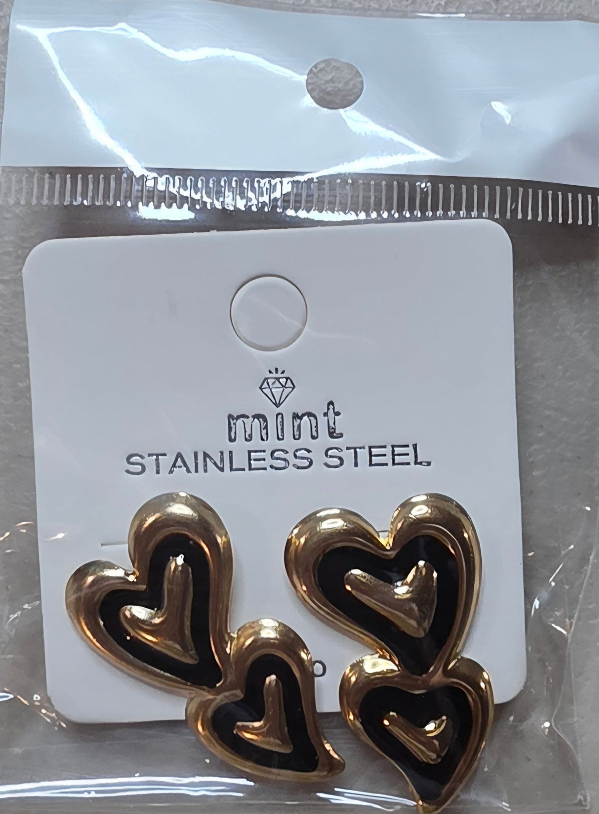 Double Heart Stainless Steel Earrings – Colorful Enamel Studs - Angelique Boutique