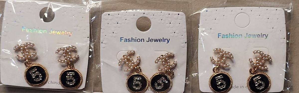 Elegant classic fashion earrings gold tone pearl crystal women jewelry Angelique Boutique