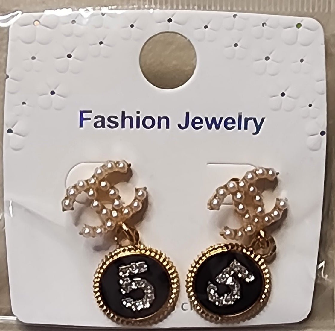 Elegant classic fashion earrings gold tone pearl crystal women jewelry Angelique Boutique
