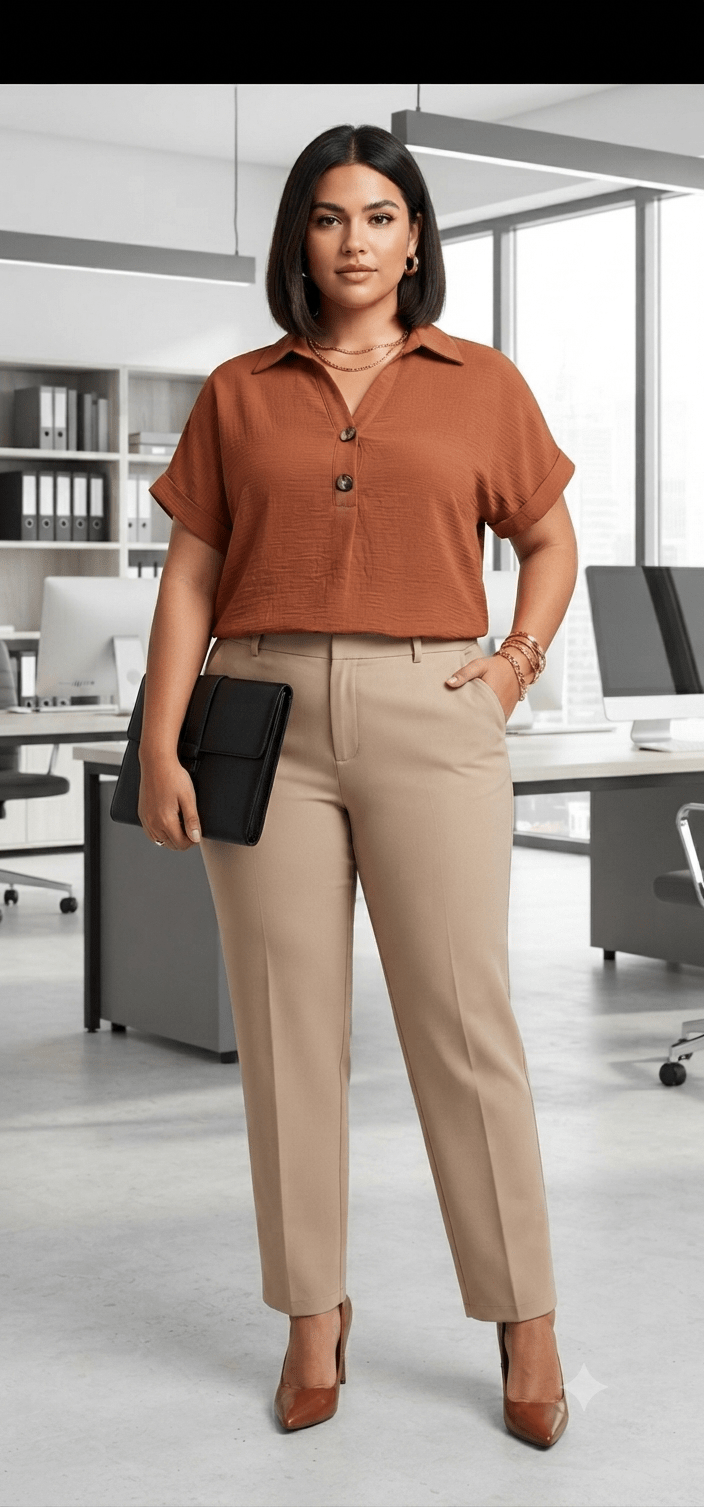 Elegant Dressy Blouse – Stretch Women’s Top - Angelique Boutique