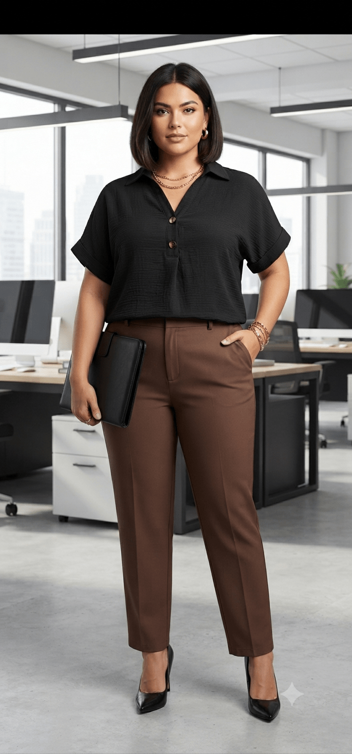 Elegant Dressy Blouse – Stretch Women’s Top - Angelique Boutique