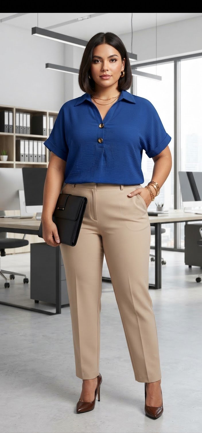 Elegant Dressy Blouse – Stretch Women’s Top - Angelique Boutique