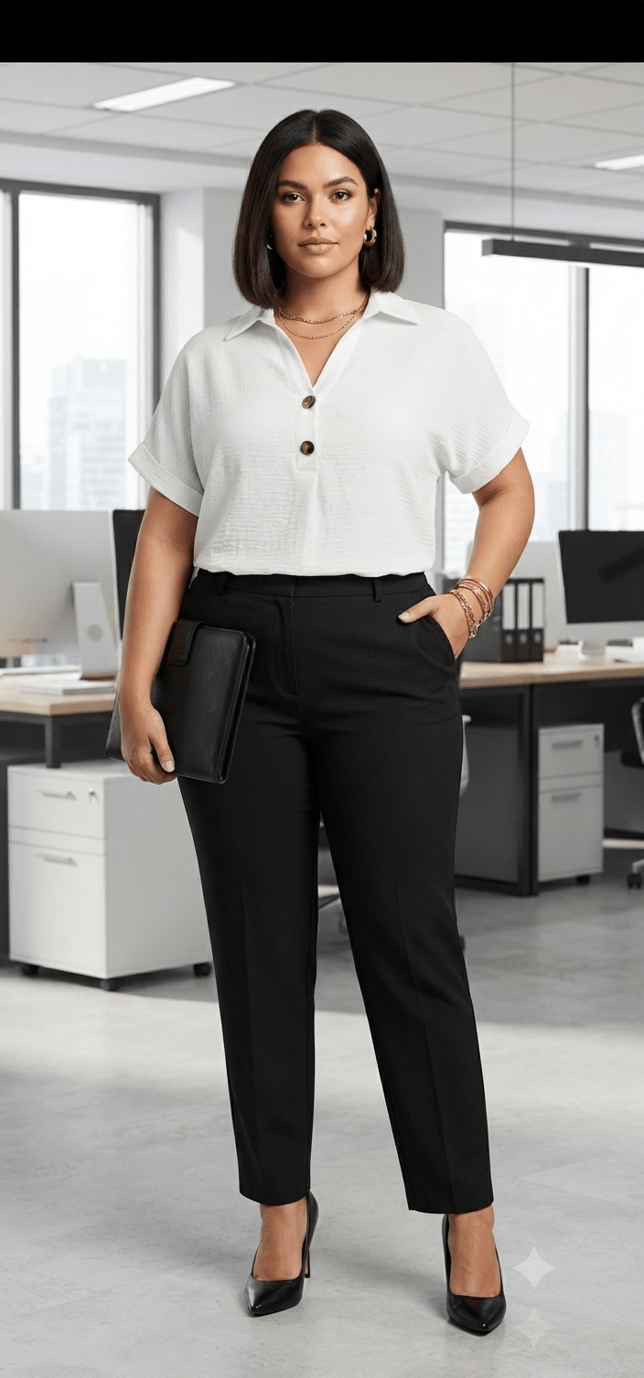 Elegant Dressy Blouse – Stretch Women’s Top - Angelique Boutique