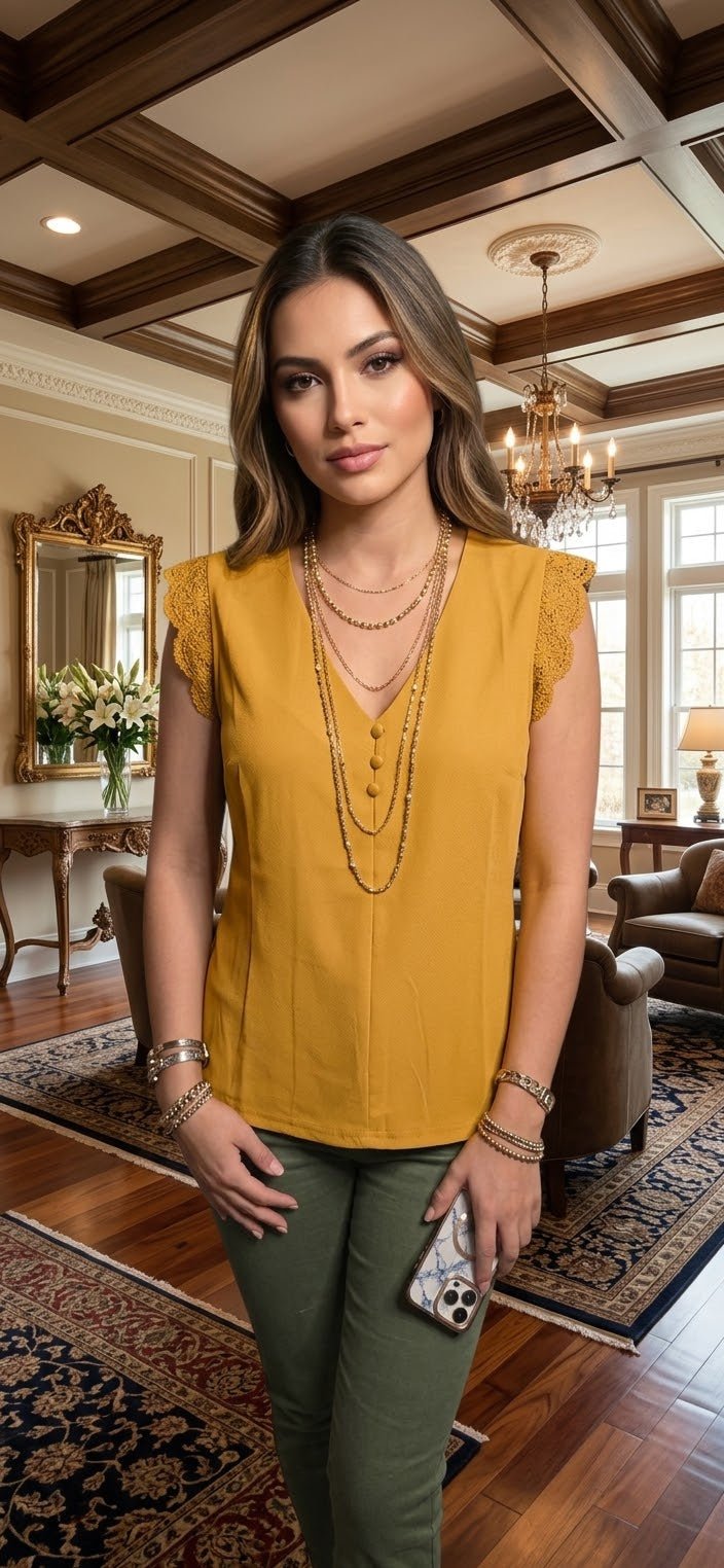 Elegant Stretch Blouse – 95% Polyester 5% Spandex Top for Women - Angelique Boutique