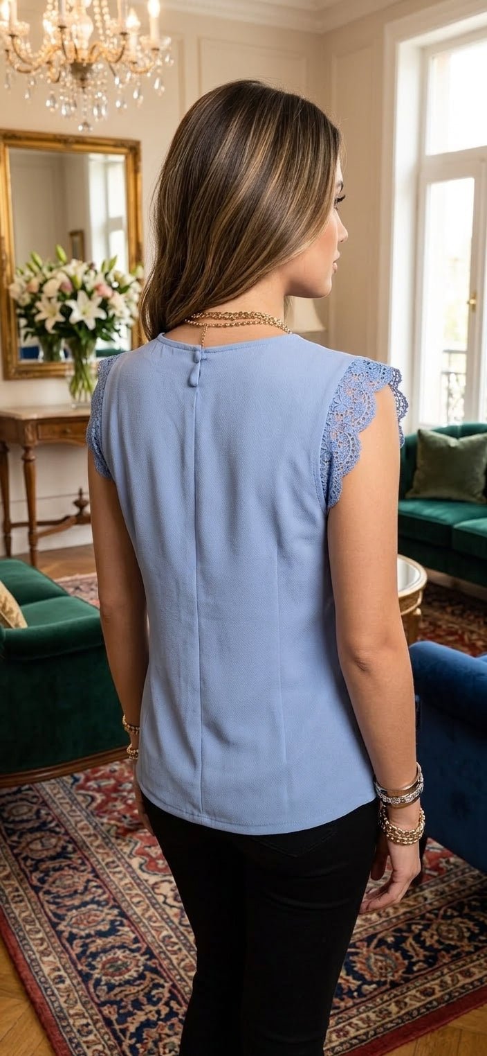 Elegant Stretch Blouse – 95% Polyester 5% Spandex Top for Women - Angelique Boutique