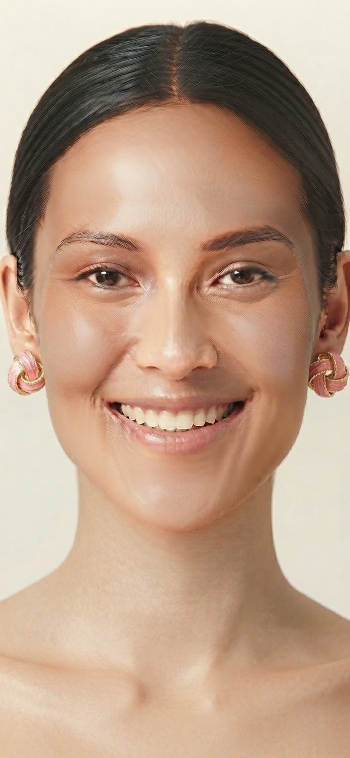 Enamel Knot Stud Earrings – Gold-Tone Stainless Steel - Angelique Boutique