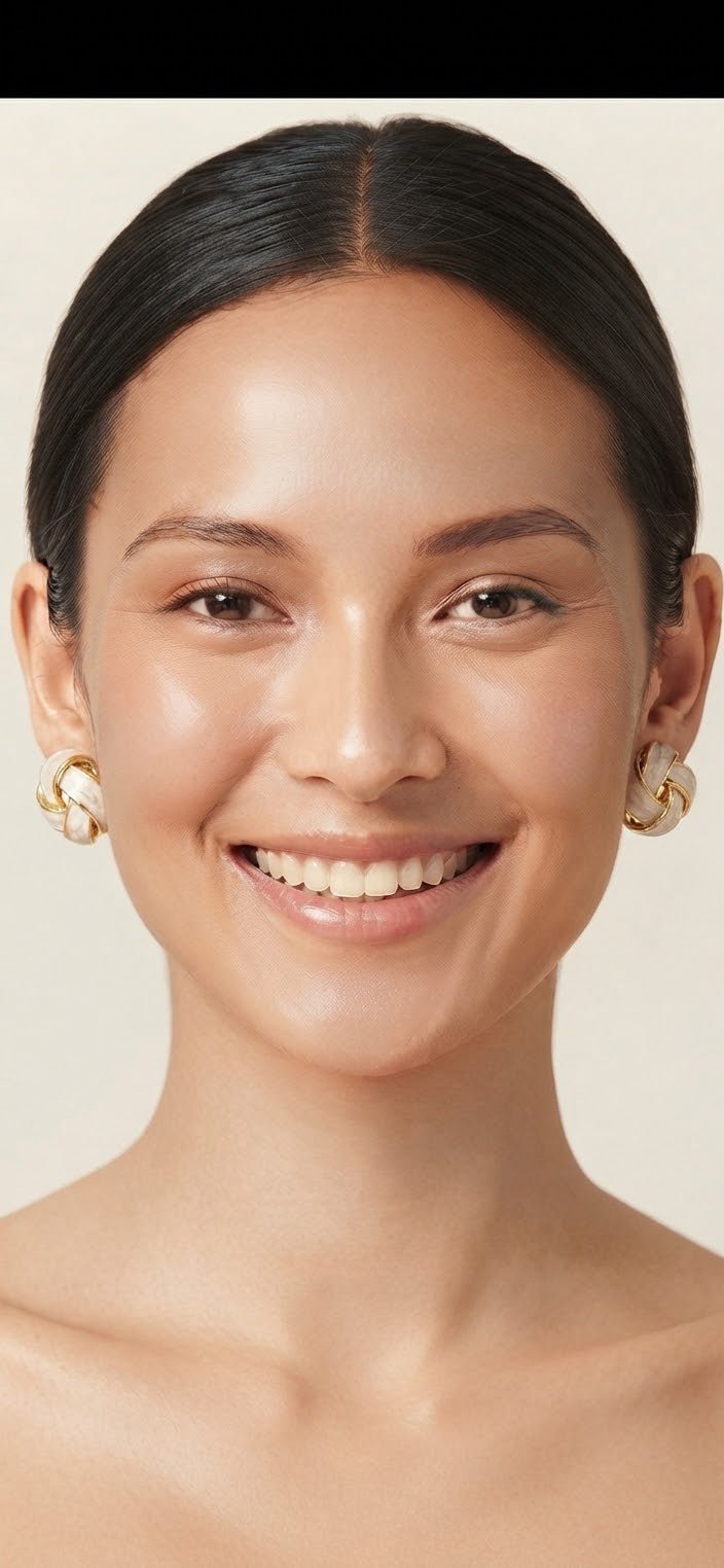 Enamel Knot Stud Earrings – Gold-Tone Stainless Steel - Angelique Boutique