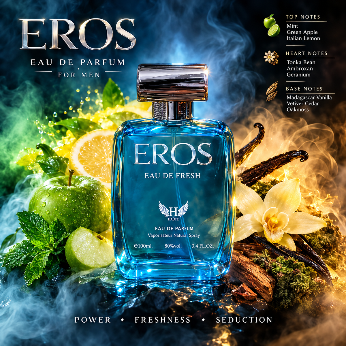 EROS Eau de Fresh Eau de Parfum for Men - Angelique Boutique