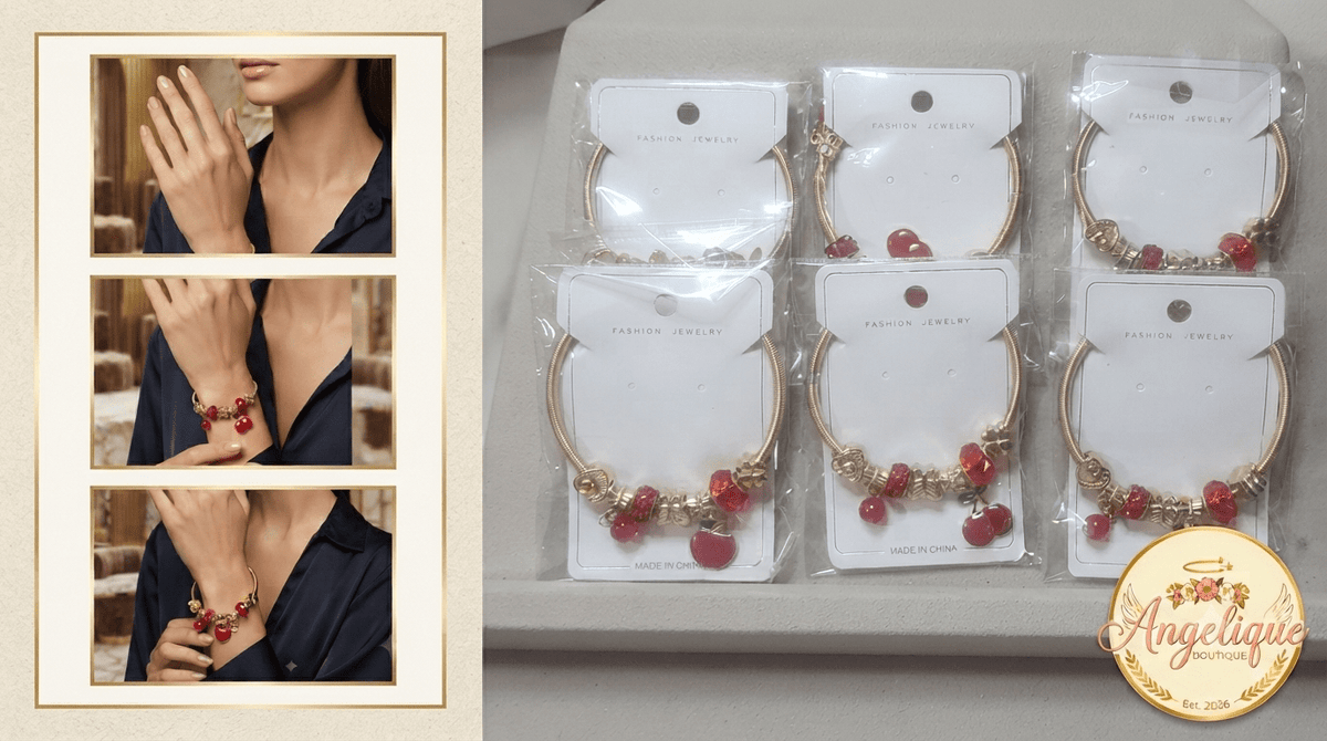 Fashion Fruit Charm Bracelet Silver Gold Tone - Angelique Boutique