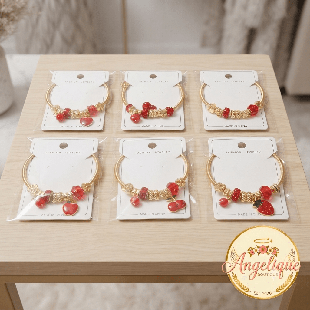 Fashion Fruit Charm Bracelet Silver Gold Tone - Angelique Boutique