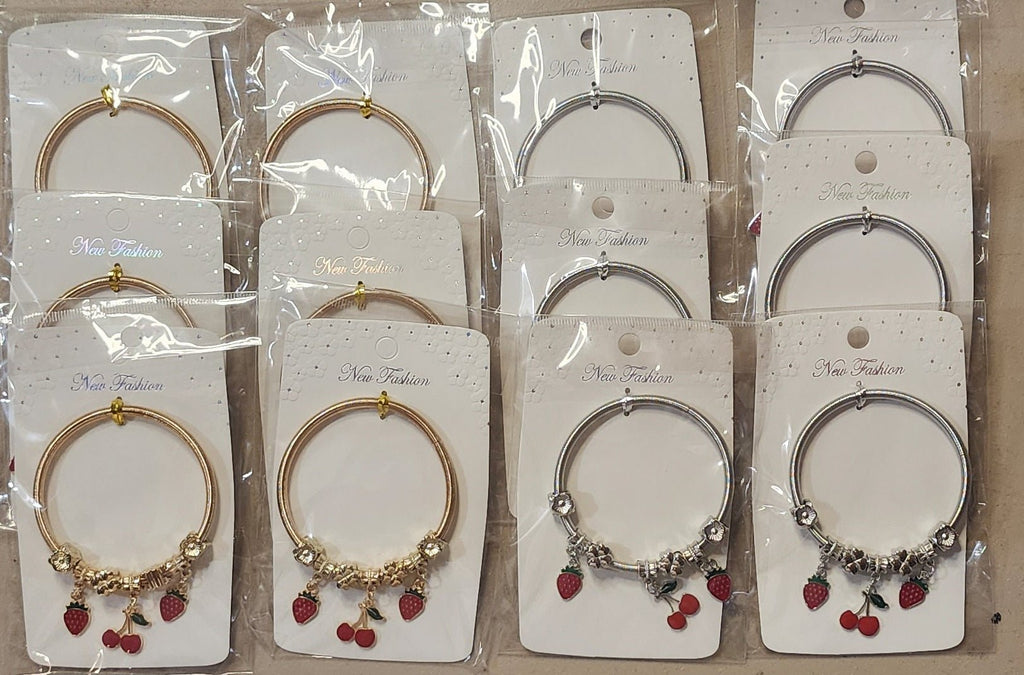 Fashion Fruit Charm Bracelet Silver Gold Tone - Angelique Boutique