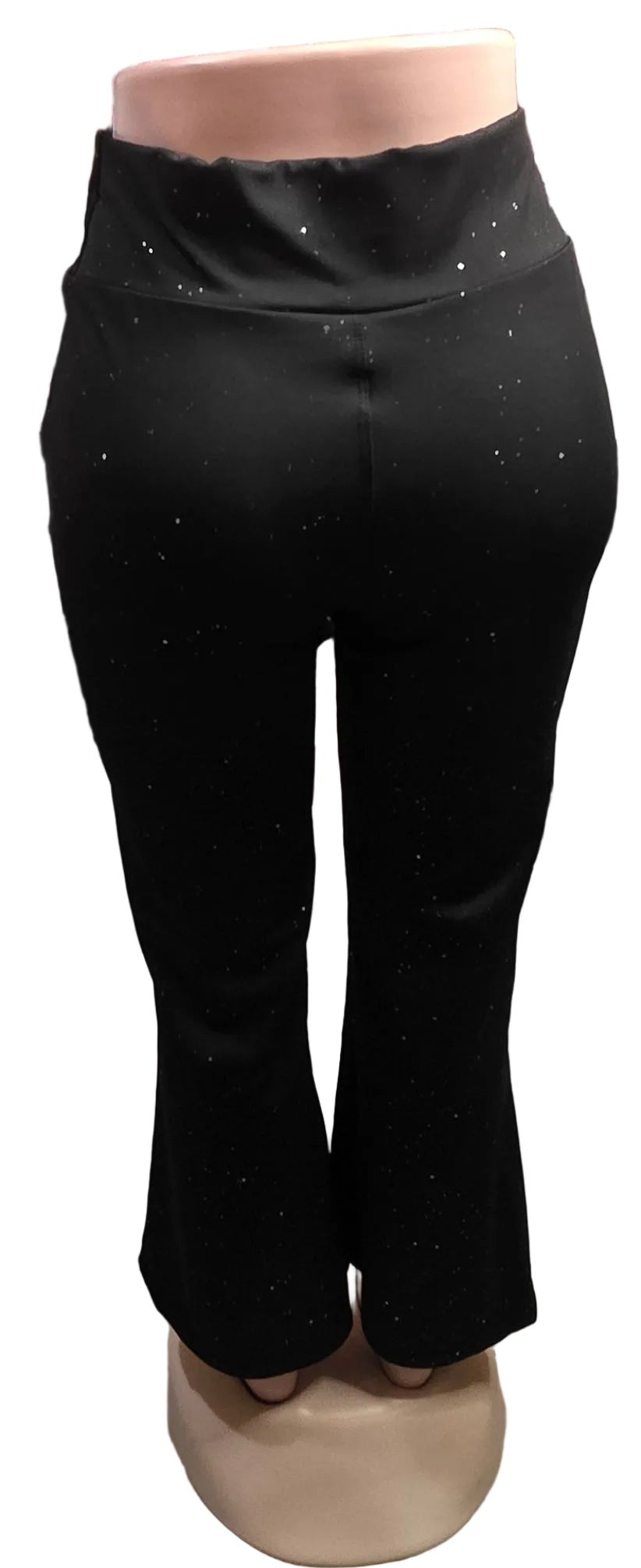 Flared Shimmer Leggings – Glossy Wide Leg Pants for Women - Angelique Boutique