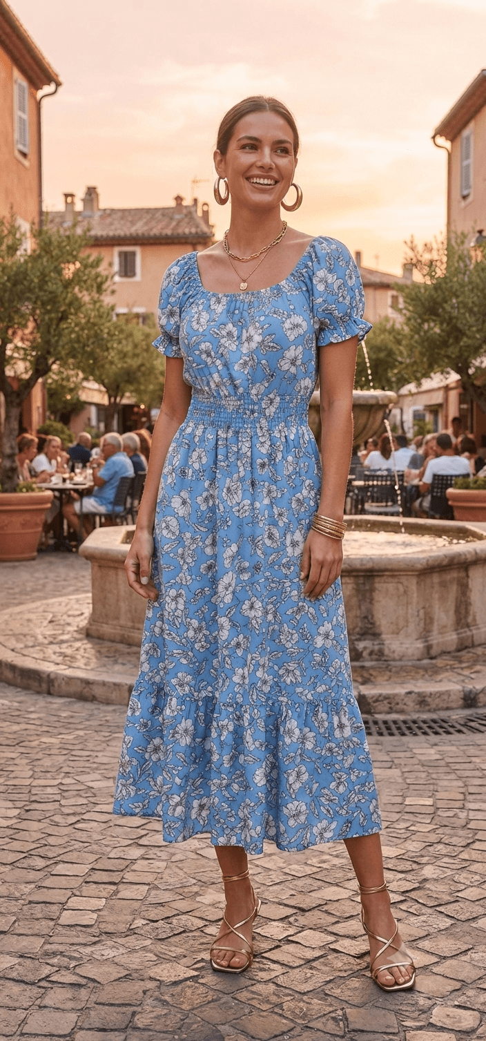 Floral Print Dress for Women – Casual & Elegant Style - Angelique Boutique