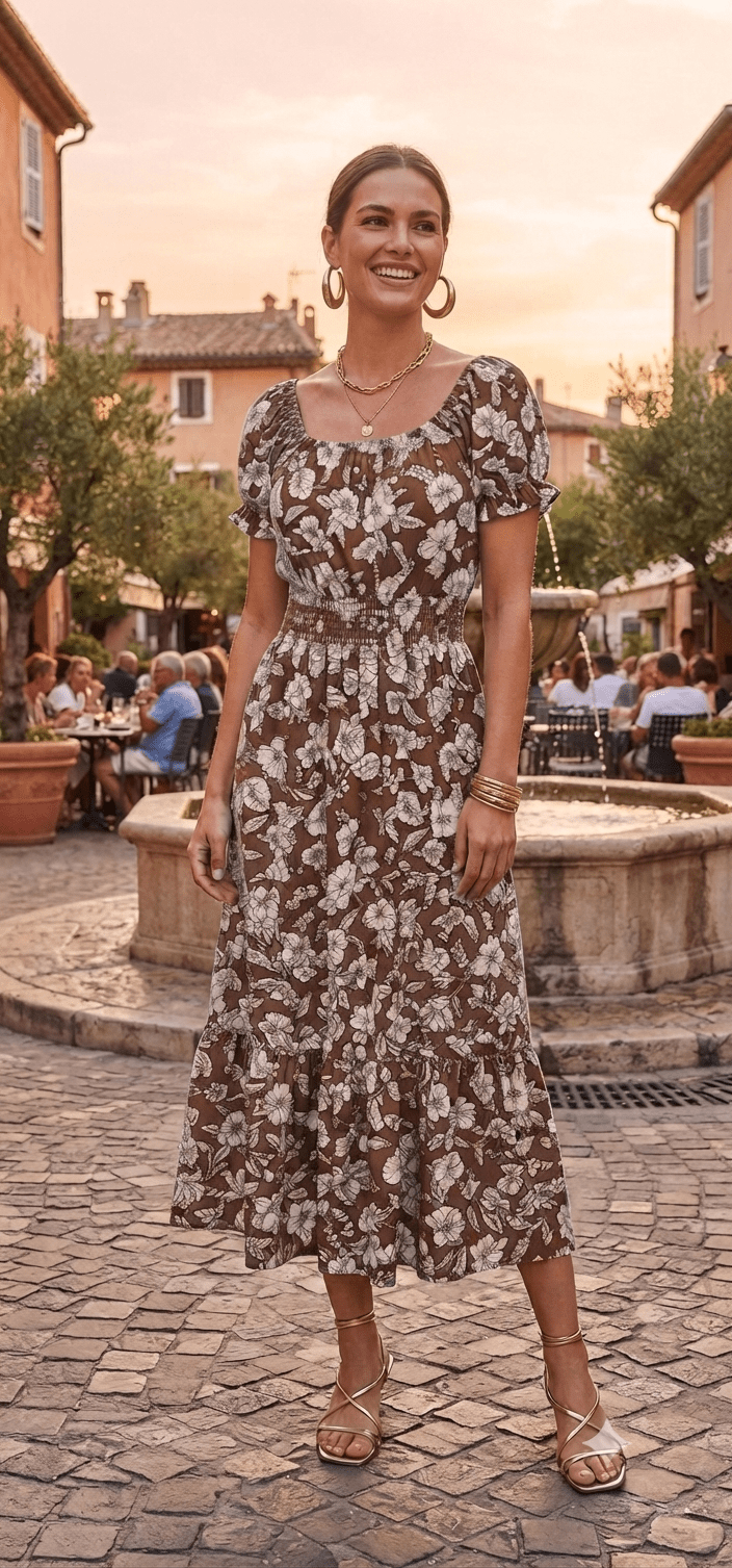 Floral Print Dress for Women – Casual & Elegant Style - Angelique Boutique