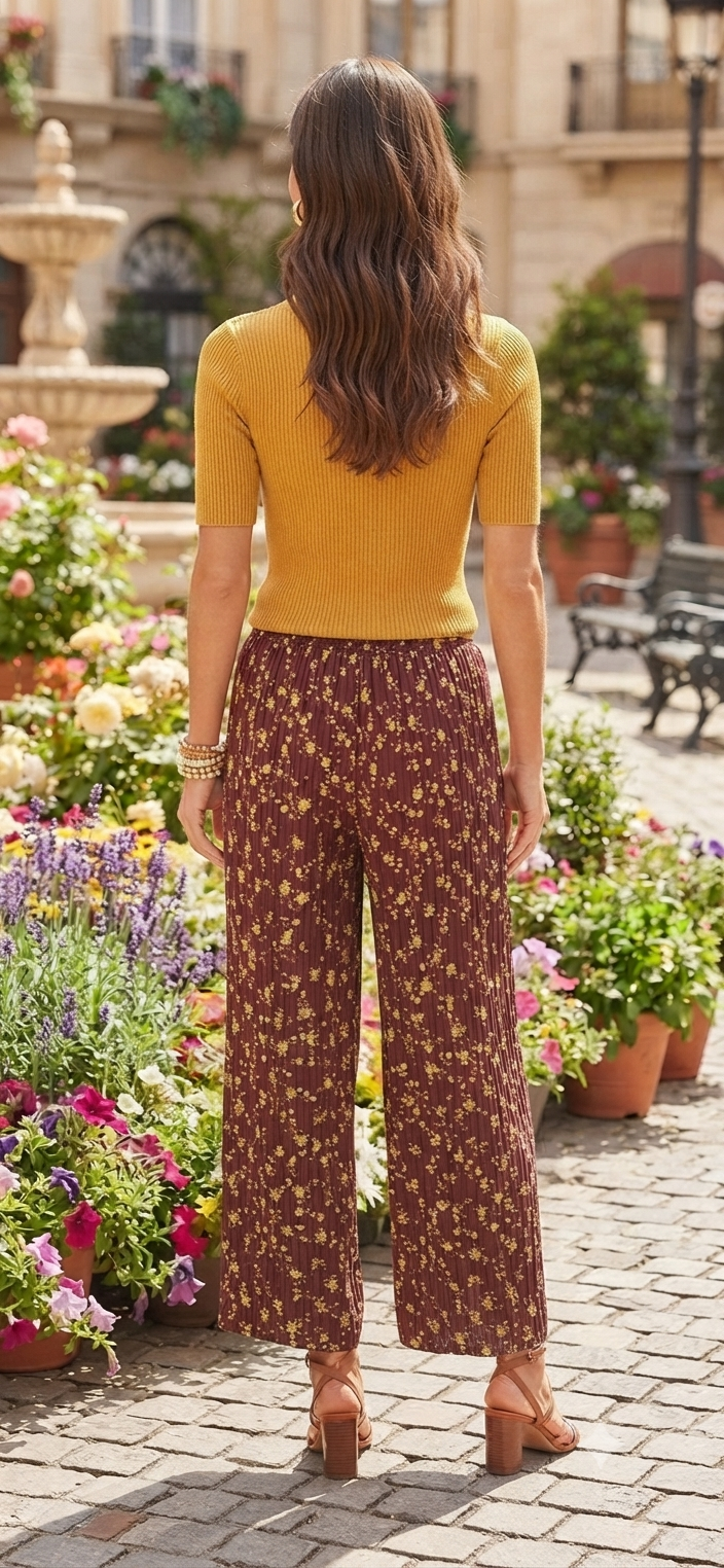 Floral Print Palazzo Pants – Wide Leg Boho Trousers - Angelique Boutique