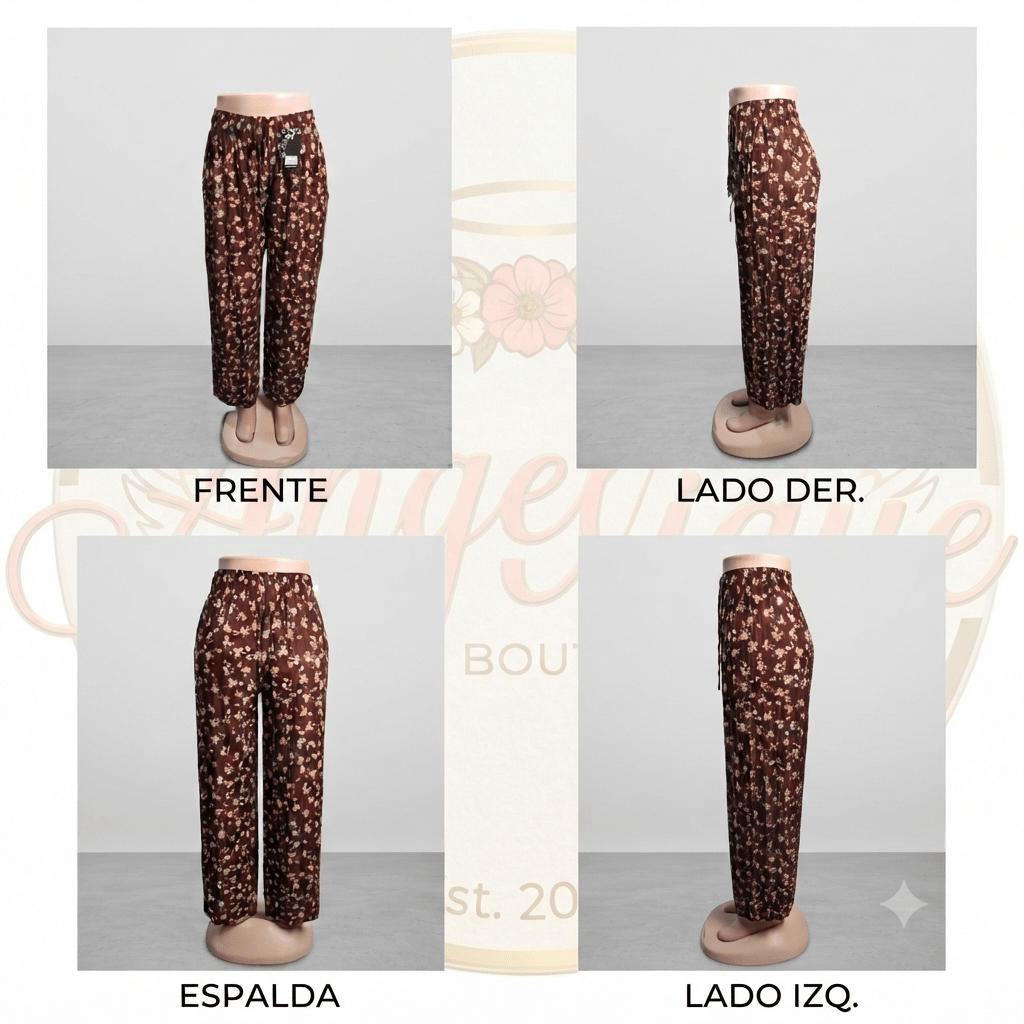 Floral Print Palazzo Pants – Wide Leg Boho Trousers - Angelique Boutique
