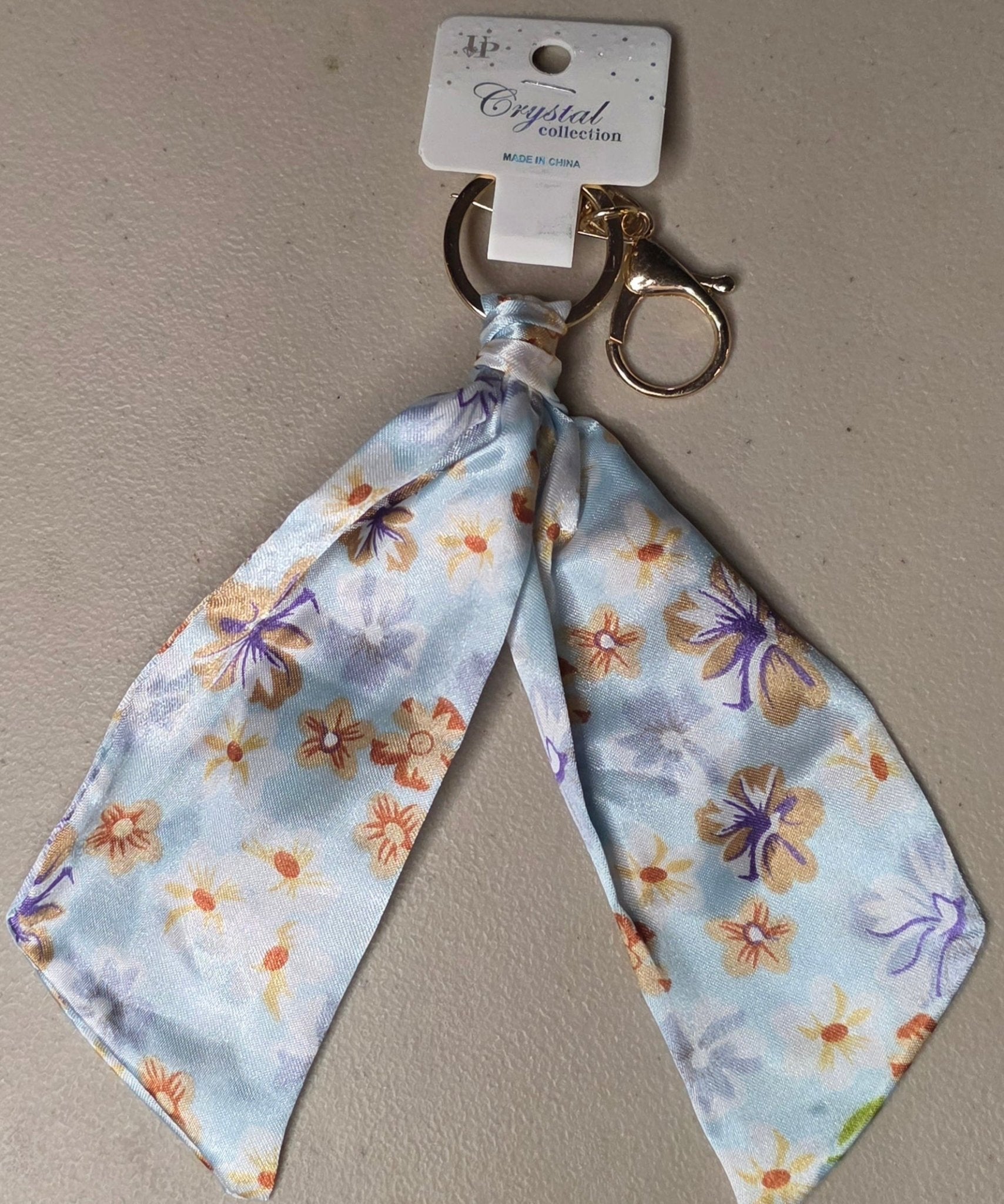 Floral Scarf Keychain – Bag Charm Multiple Colors - Angelique Boutique