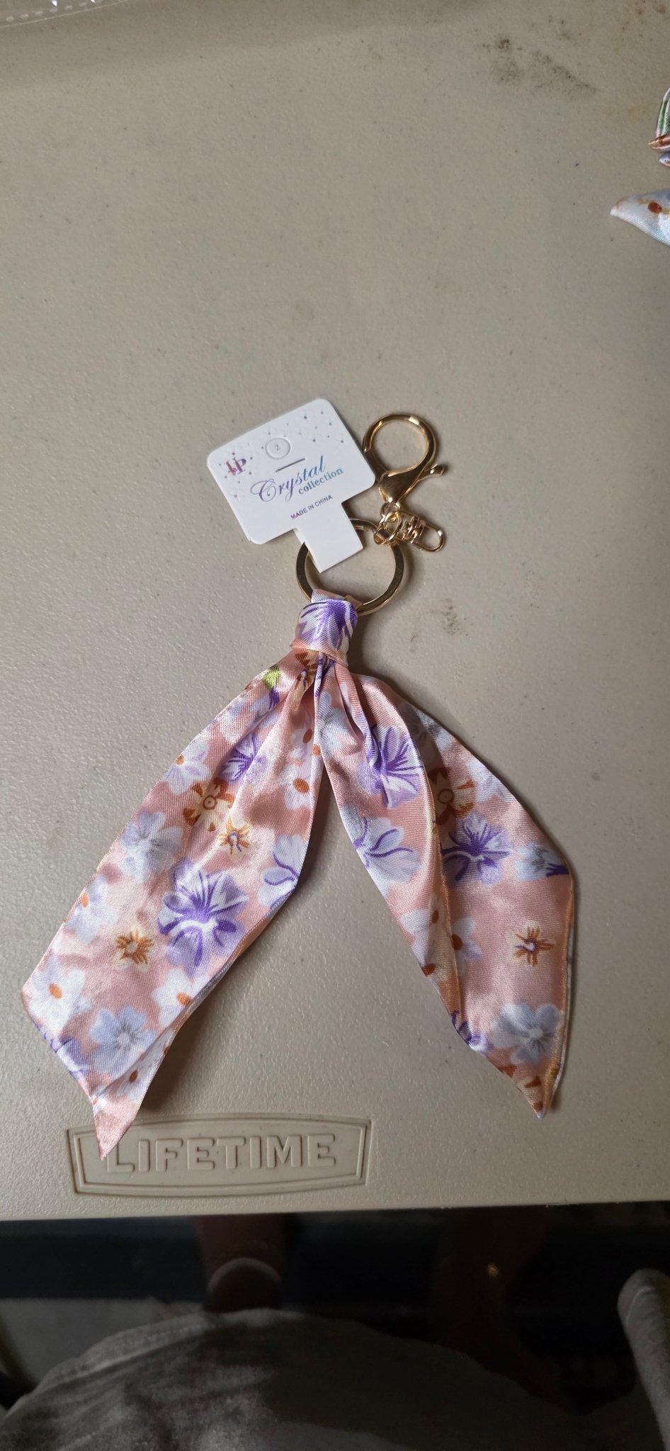 Floral Scarf Keychain – Bag Charm Multiple Colors - Angelique Boutique