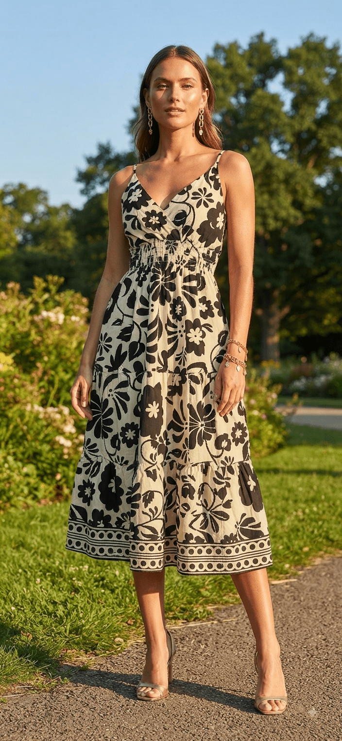 Floral Spaghetti Strap Midi Dress for Women – 4 Colors - Angelique Boutique