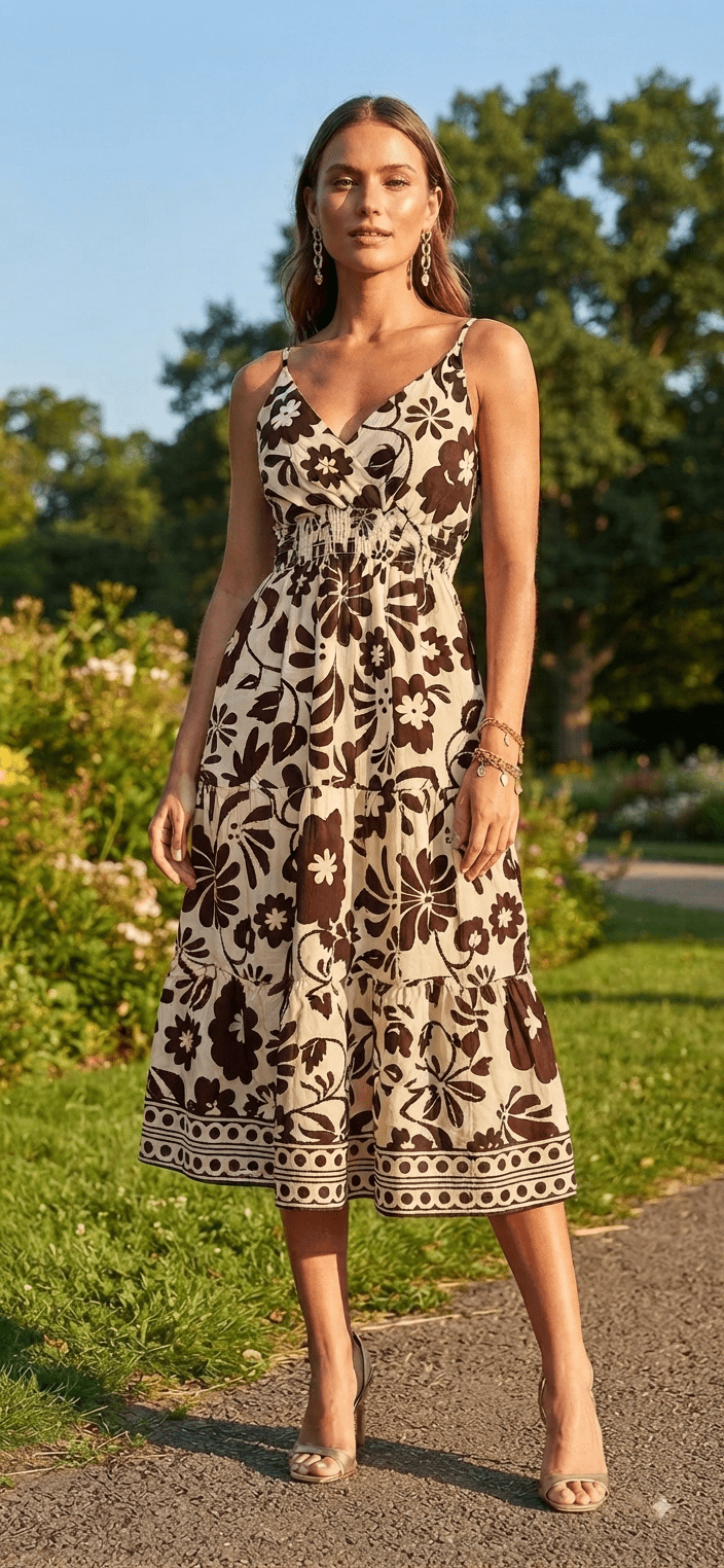 Floral Spaghetti Strap Midi Dress for Women – 4 Colors - Angelique Boutique