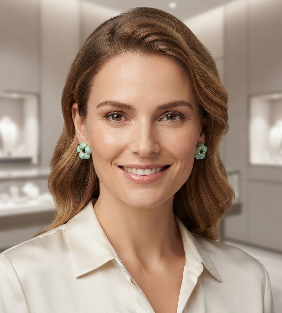 Floral Stainless Steel Earrings for Women – Gold Studs - Angelique Boutique