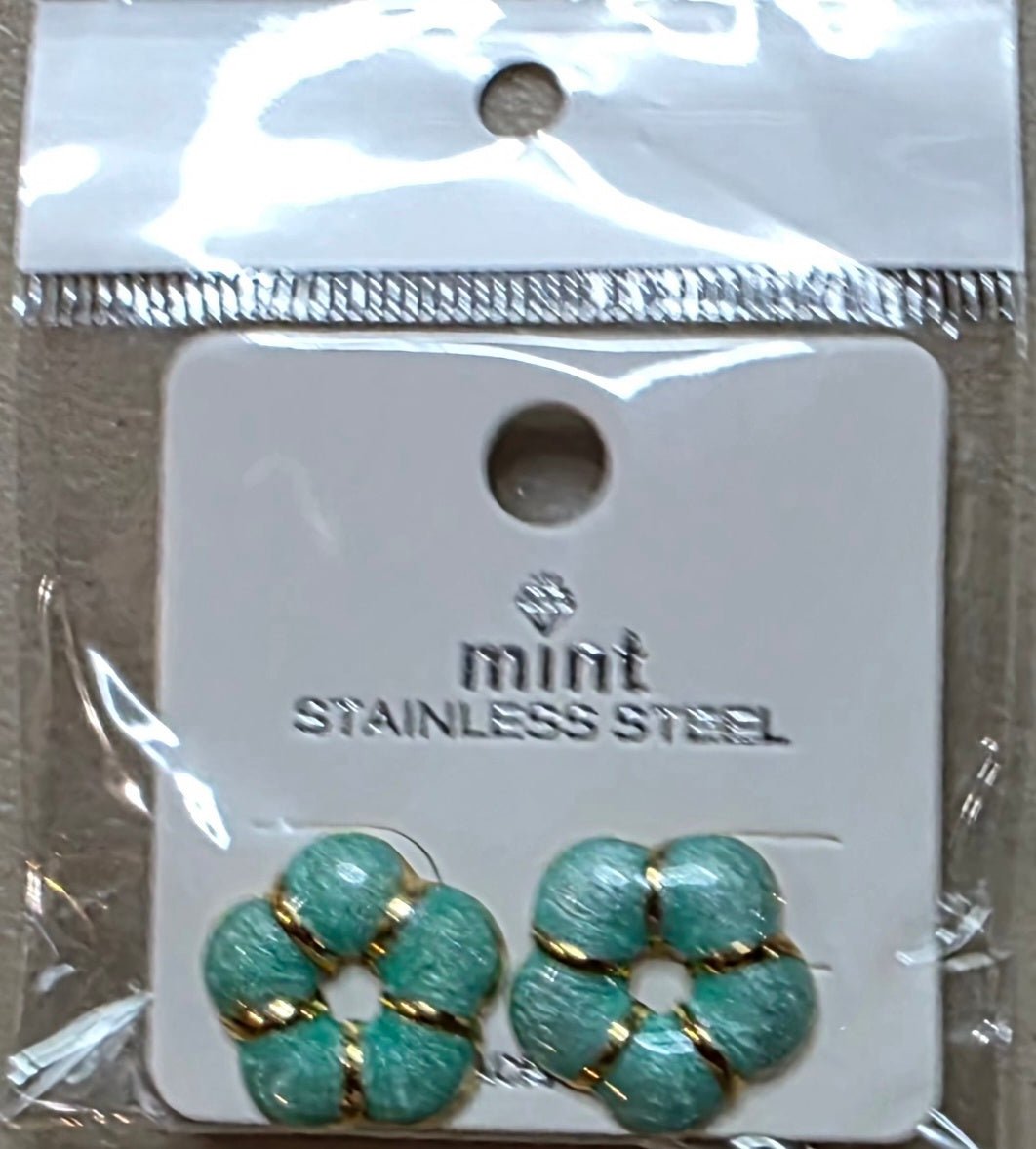 Floral Stainless Steel Earrings for Women – Gold Studs - Angelique Boutique