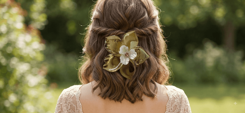 Flower Hair Claw Clip – Translucent Floral Design 6 Colors - Angelique Boutique