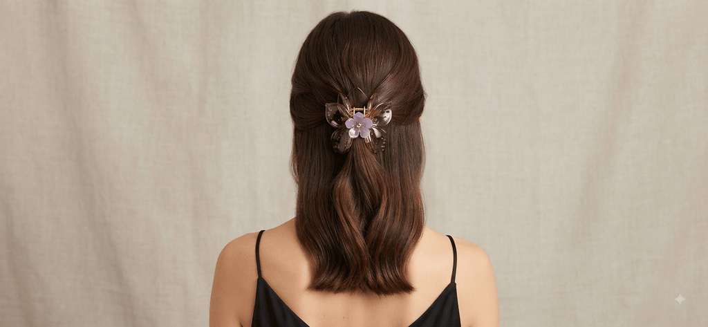 Flower Hair Claw Clip – Translucent Floral Design 6 Colors - Angelique Boutique