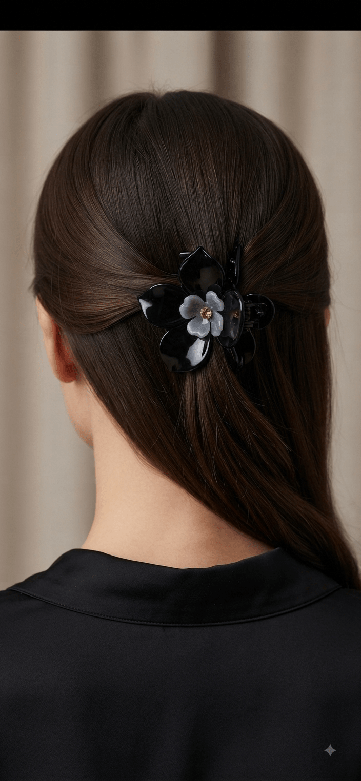 Flower Hair Claw Clip – Translucent Floral Design 6 Colors - Angelique Boutique