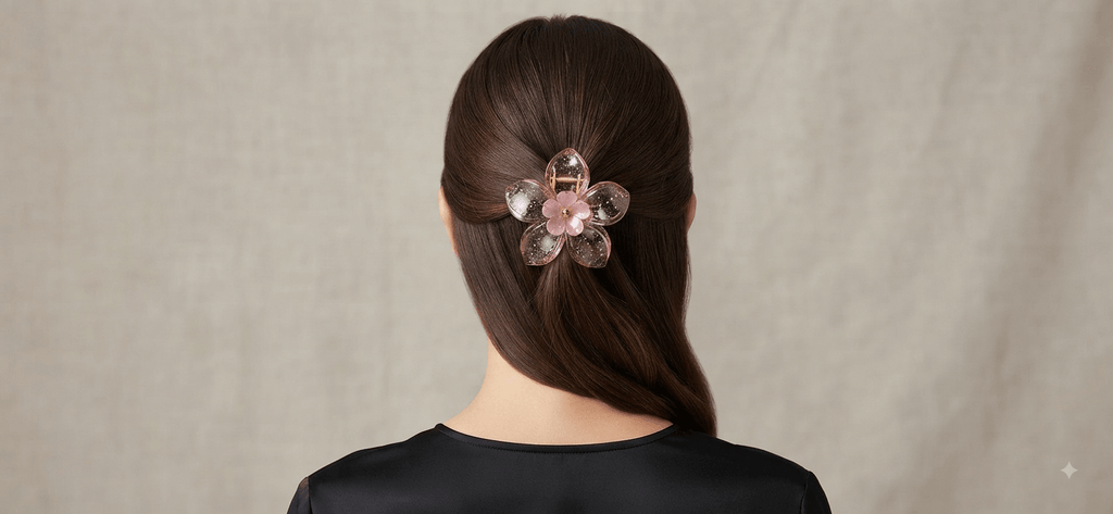 Flower Hair Claw Clip – Translucent Floral Design 6 Colors - Angelique Boutique