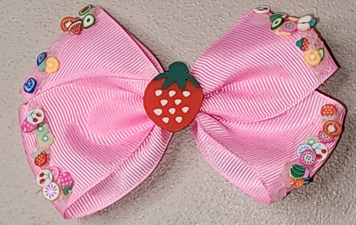 Fruit Grosgrain Hair Bow Clip for Girls - Angelique Boutique