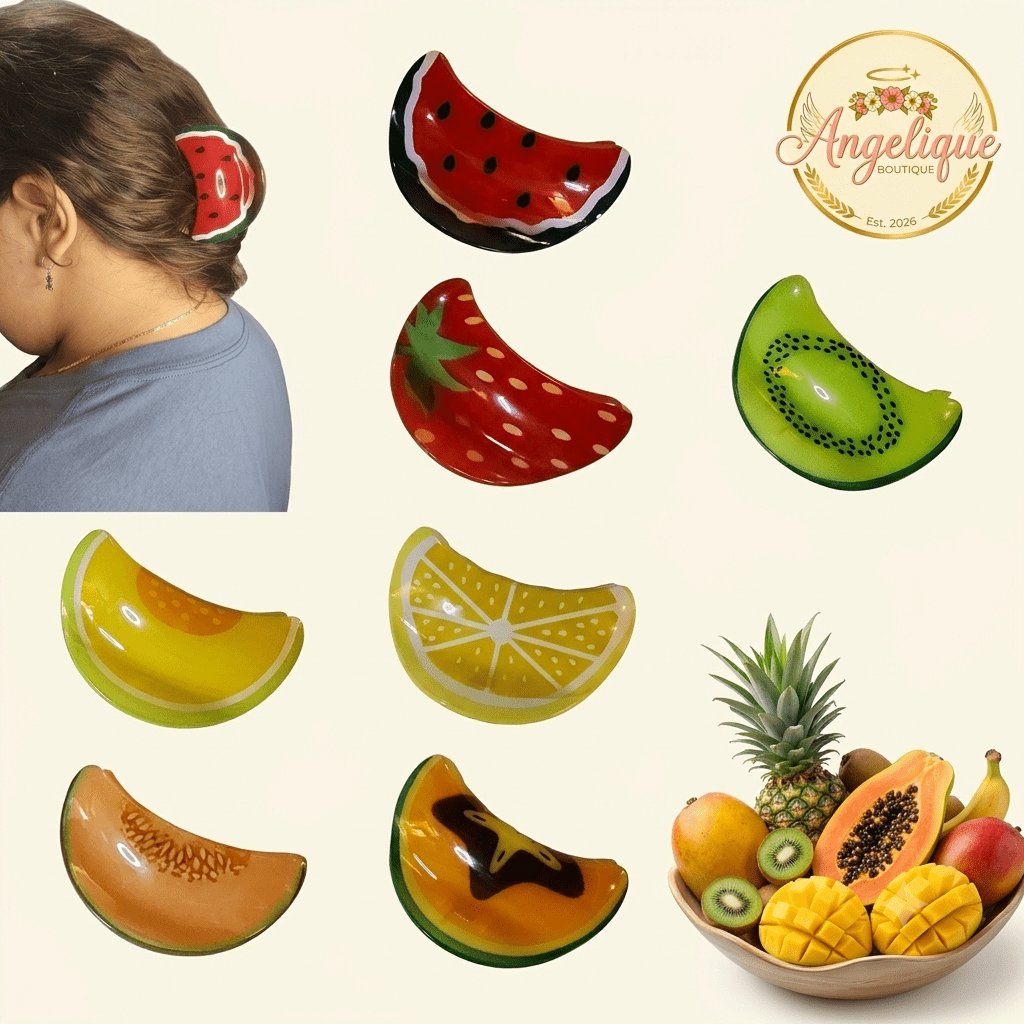 Fruit Hair Claw Clips – Tropical Designs - Angelique Boutique