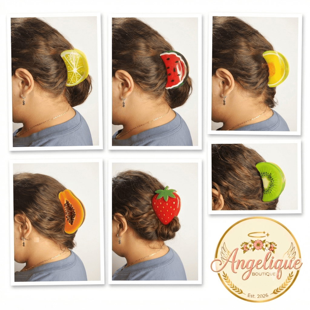 Fruit Hair Claw Clips – Tropical Designs - Angelique Boutique