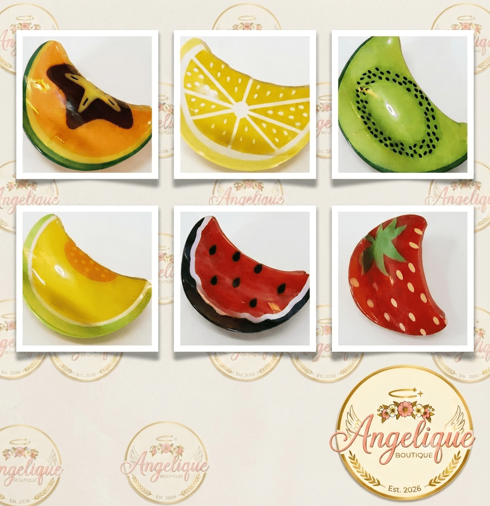 Fruit Hair Claw Clips – Tropical Designs - Angelique Boutique