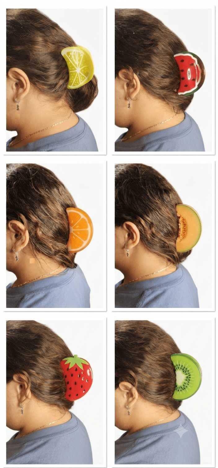 Fruit Hair Claw Clips – Tropical Designs - Angelique Boutique