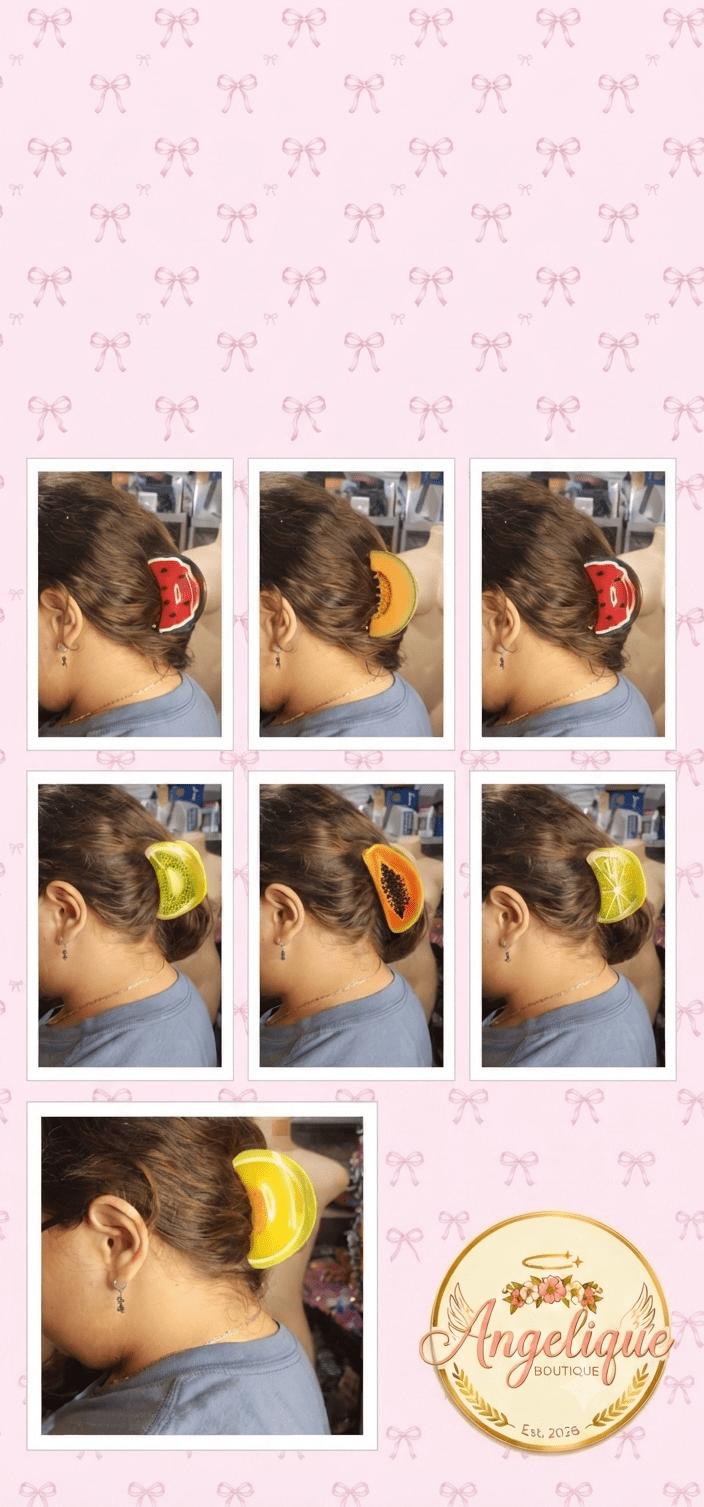 Fruit Hair Claw Clips – Tropical Designs - Angelique Boutique