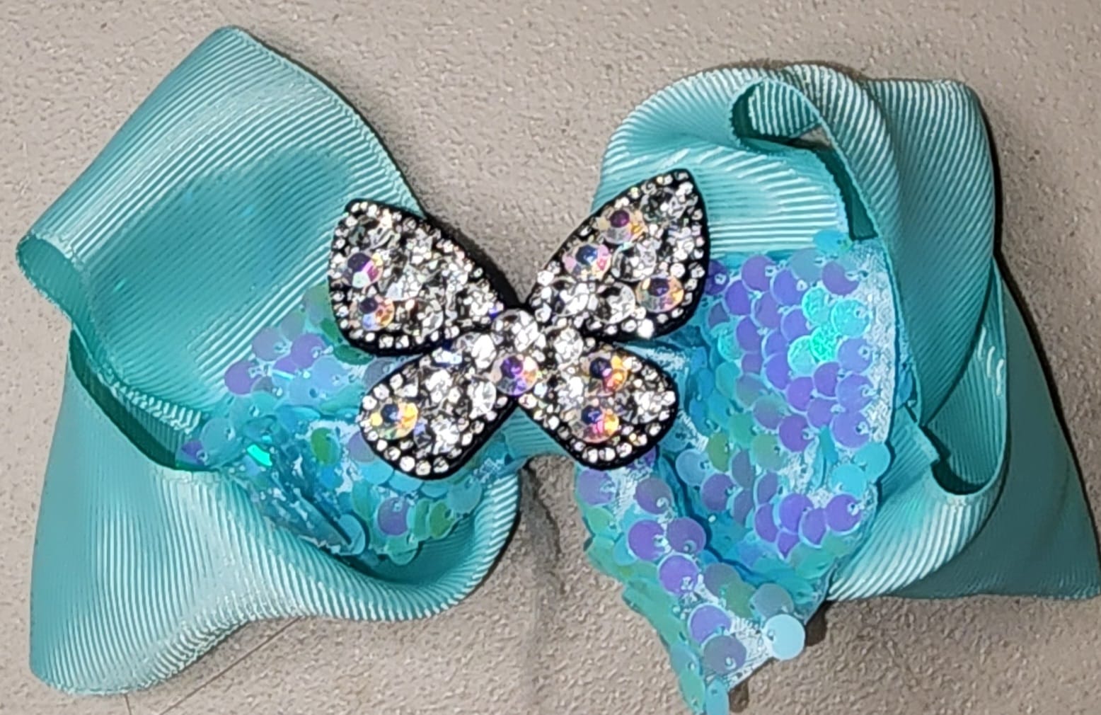Glitter Butterfly Big Hair Bow Clip for Girls - Angelique Boutique