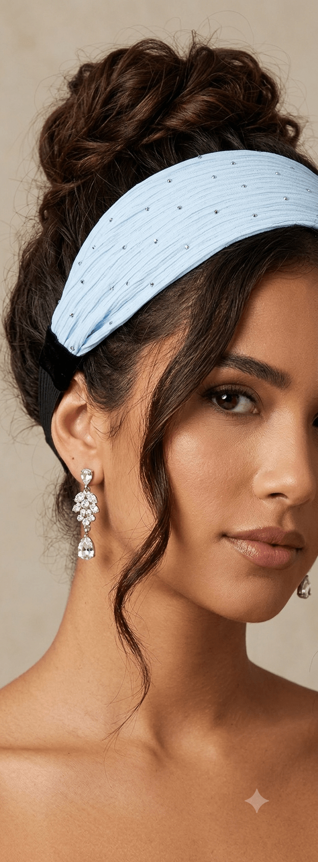 Glitter Elastic Wide Headband for Women – Rhinestone 7 Colors - Angelique Boutique