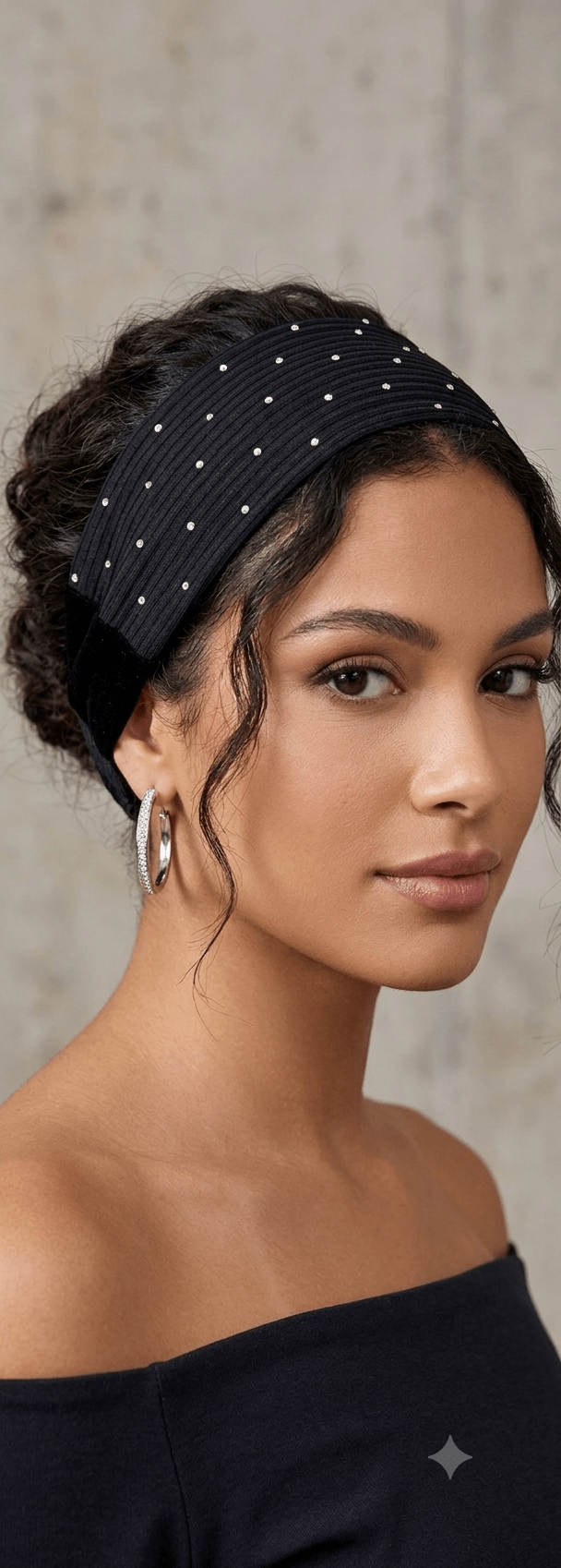 Glitter Elastic Wide Headband for Women – Rhinestone 7 Colors - Angelique Boutique