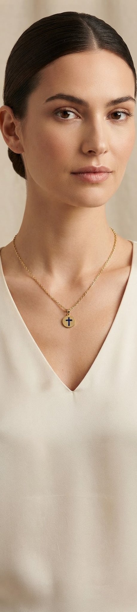 Gold Cross Chain Necklace Colored Medal Stainless Steel - Angelique Boutique