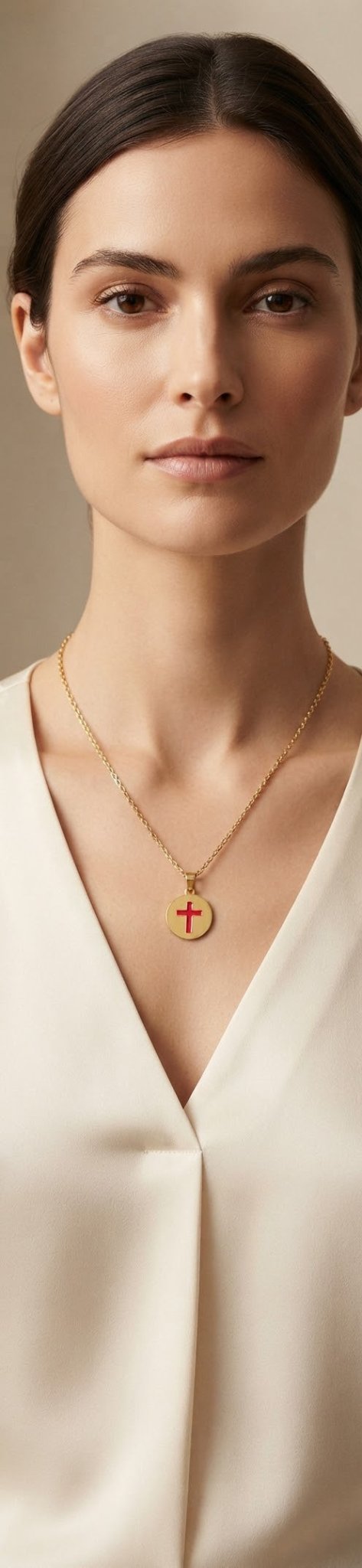 Gold Cross Chain Necklace Colored Medal Stainless Steel - Angelique Boutique