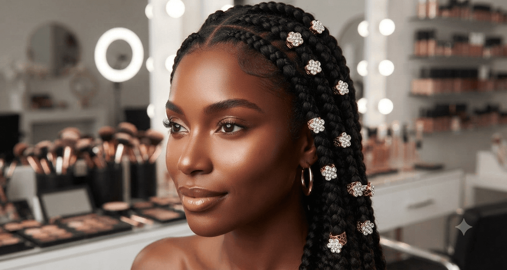 Gold Floral Hair Braid Rings Set – 6 Pieces - Angelique Boutique