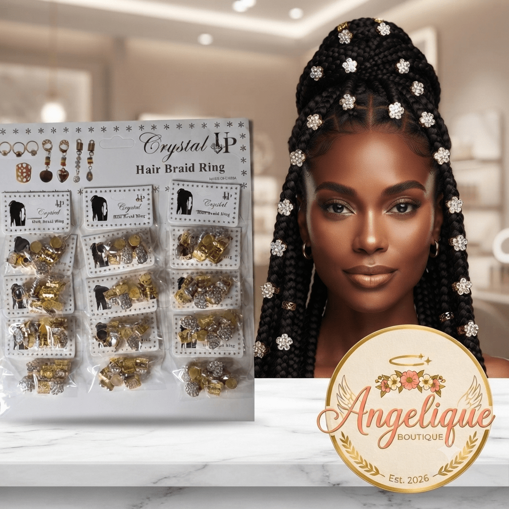 Gold Floral Hair Braid Rings Set – 6 Pieces - Angelique Boutique