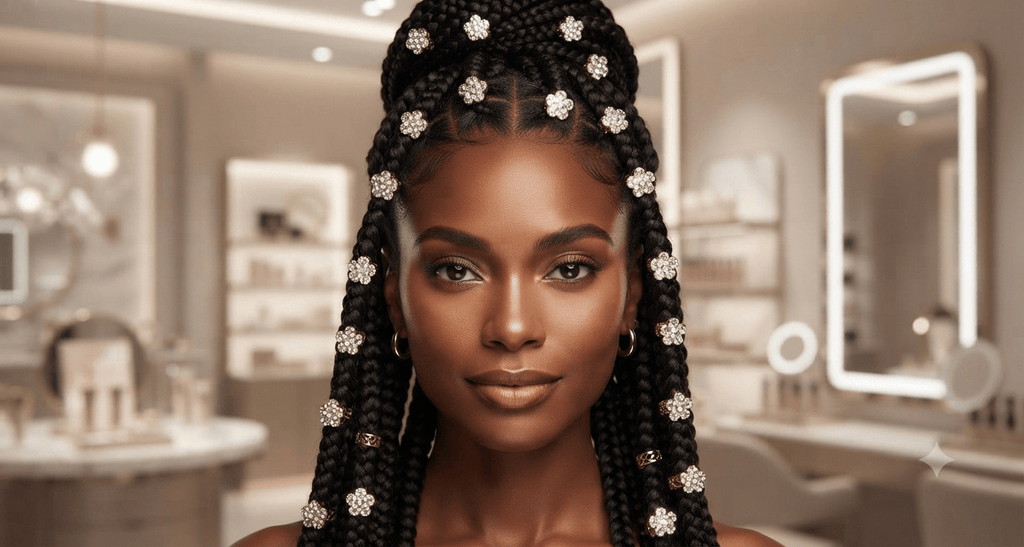 Gold Floral Hair Braid Rings Set – 6 Pieces - Angelique Boutique